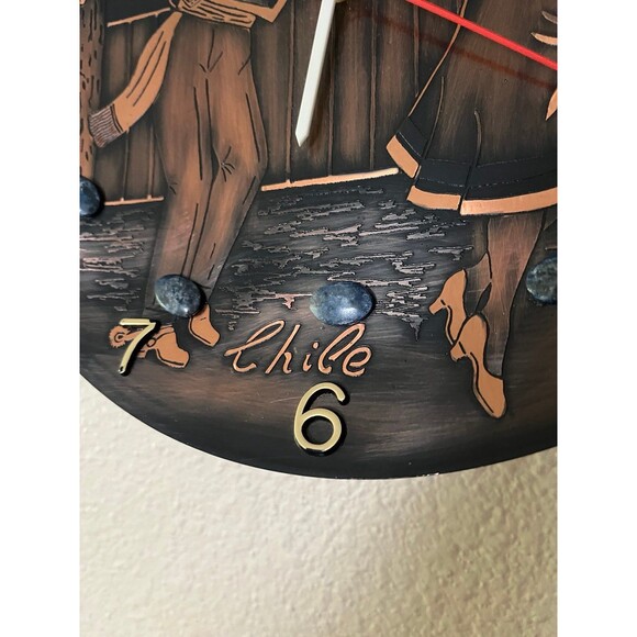 Beautiful Copper Bronze and Lazuli Stone Wall Clock - Picture 6 of 7